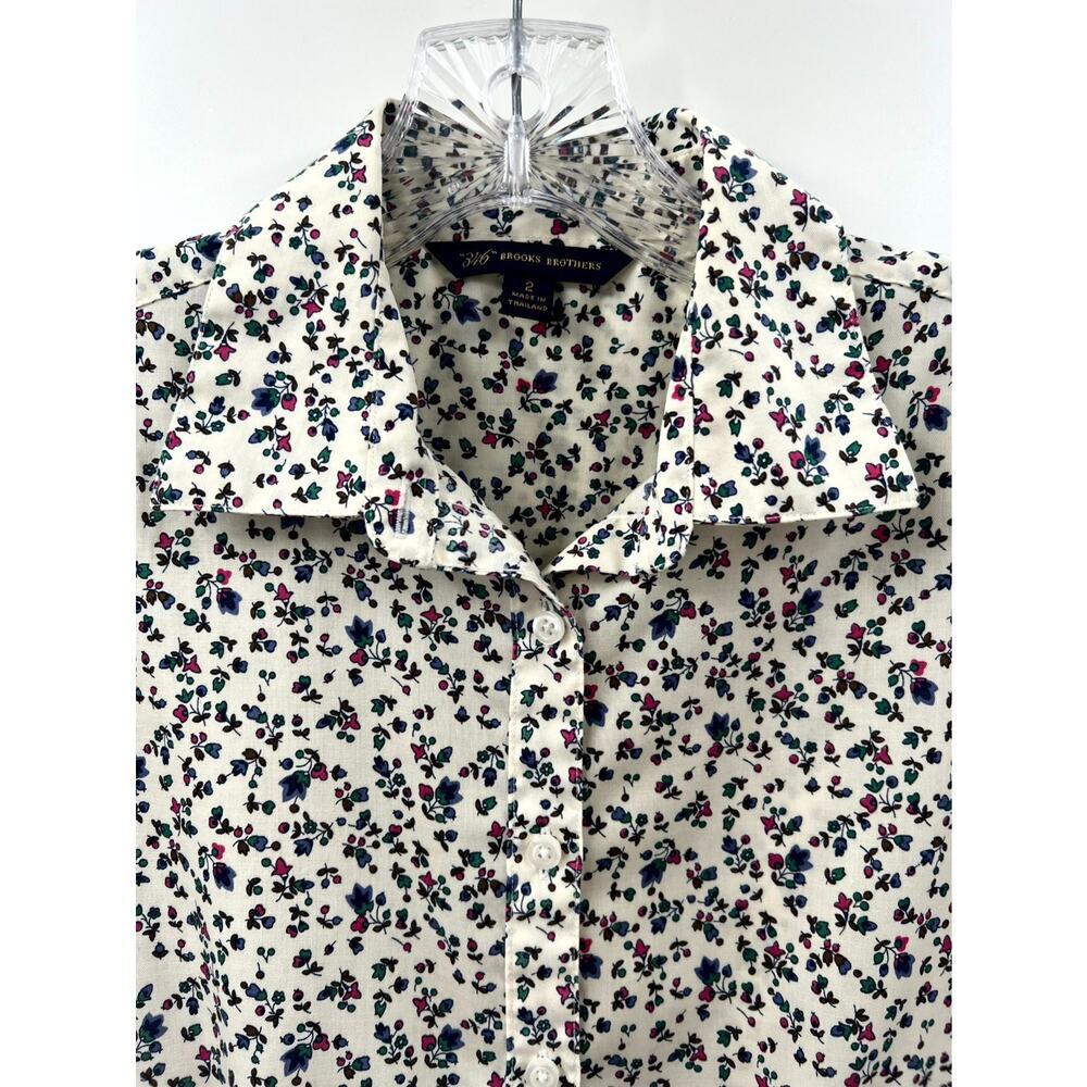 Brooks Brothers Womens Multicolor Floral Cotton Long Sleeve Button Down Shirts 2 - Picture 3 of 9